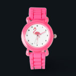 Vattenfärger Rosa Flamingo Illustration Armbandsur<br><div class="desc">Enkelt söt flamingo-vattenfärger i rosa. Svartnummer.</div>