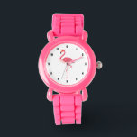 Vattenfärger Rosa Flamingo Illustration Armbandsur<br><div class="desc">Enkelt söt flamingo-vattenfärger i rosa. Svartnummer.</div>