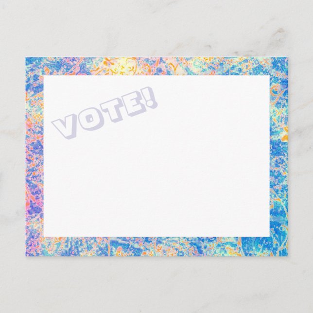 Vattenfärger RÖSTAR! vykort (Framsida)