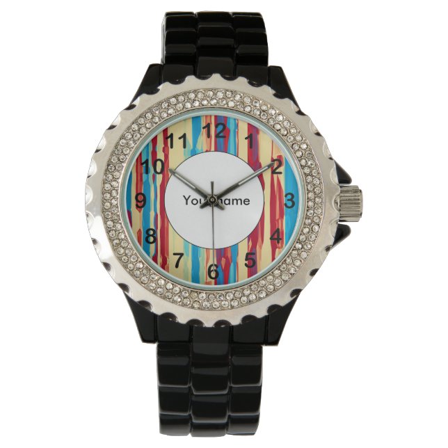 Vattenfärger, struktur armbandsur (Framsida)