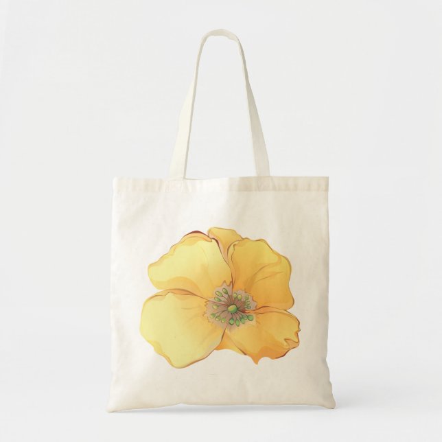Vattenfärgers Blommigtar Behåll Tote Bag Tygkasse (Framsidan)