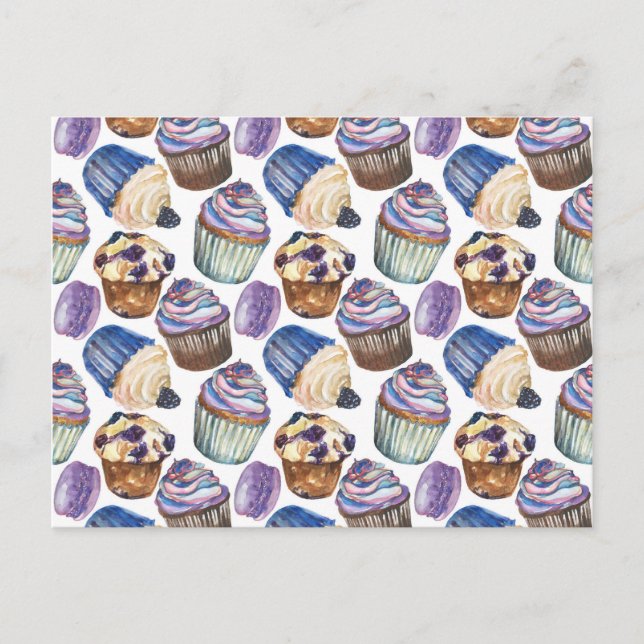 Vattenfärgers muffinsar vykort (Framsida)