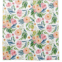 Vattenfärgers rosa och persikor-peonies-patroner