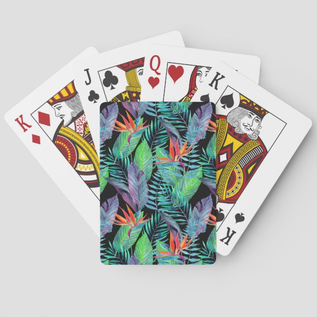 Vattenfärgfågel av paradiset spel kort (Baksidan)