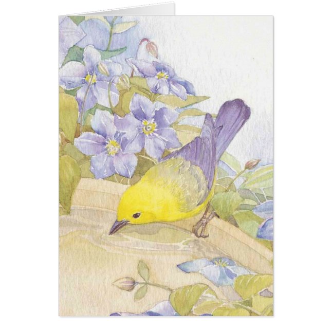 vattenfärgfåglar hälsningskort (Framsidan)