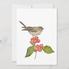 Vattenfärgfåglar "Sylvia curruca" Julkort