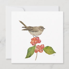 Vattenfärgfåglar "Sylvia curruca" Julkort