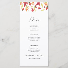 Vattenfärgfall löv minimalistisk meny