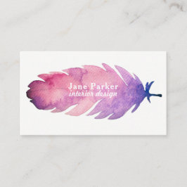 Vattenfärgfjäder Visitkort