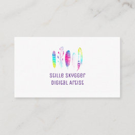 Vattenfärgfjäder Visitkort