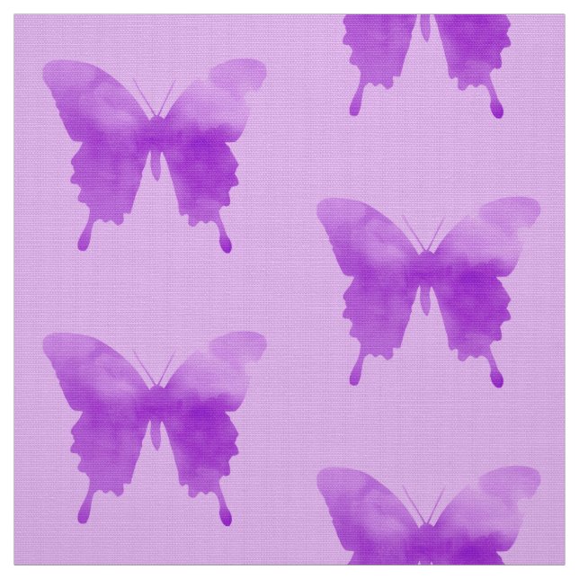 Vattenfärgfjärilar - lavendel och Violet Tyg (Provkarta)