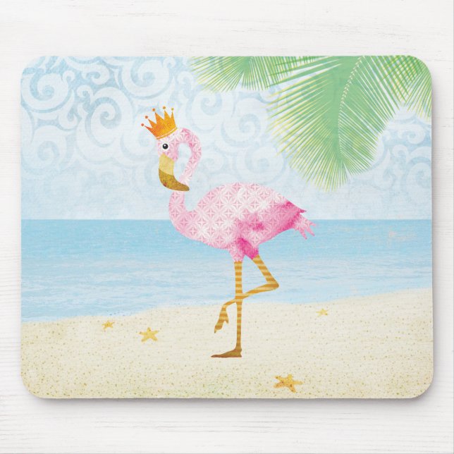 VattenfärgFlamingo med den kungliga kronan Musmatta (Framsidan)