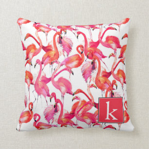 Vattenfärgflamingoen i vattenfärger   tillfogar kudde