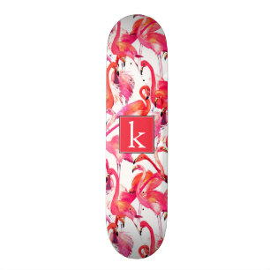 Vattenfärgflamingoen i vattenfärger   tillfogar skateboard bräda 20 cm