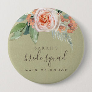 VATTENFÄRGFLOWER BRIDE SQUAD MAID OF HONOR KNAPP