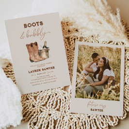 Vattenfärgfoto Boots & Bubly Möhippa Inbjudningar