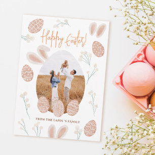 Vattenfärgfoto för ägg från Cute Scandi glad påsk Julkort