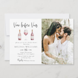 Vattenfärgfoto Vino före Vows-Möhippa Inbjudningar