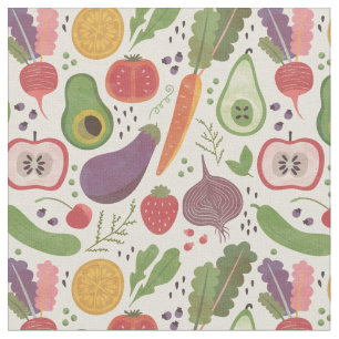 Vattenfärgfrukter & Veggies Tyg