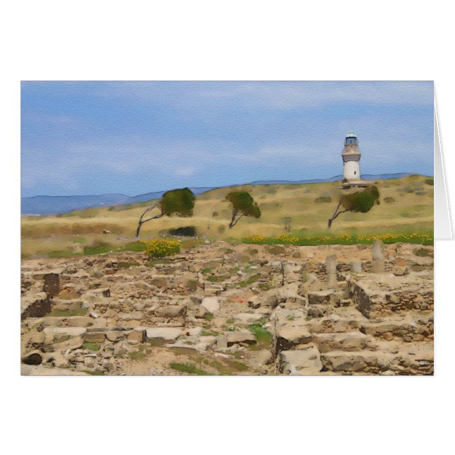 Vattenfärgfyr Hälsningskort (Framsidan Horizontal)