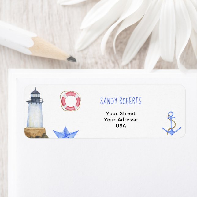 Vattenfärgfyr - Returadressetikett Returadress Etikett (Insitu)