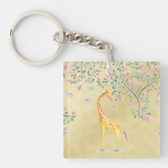 Vattenfärggirafffjärilar och blommar (Framsidan)