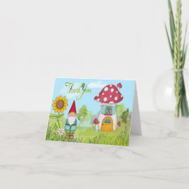 VattenfärgGnome och hustackkort Tack Kort