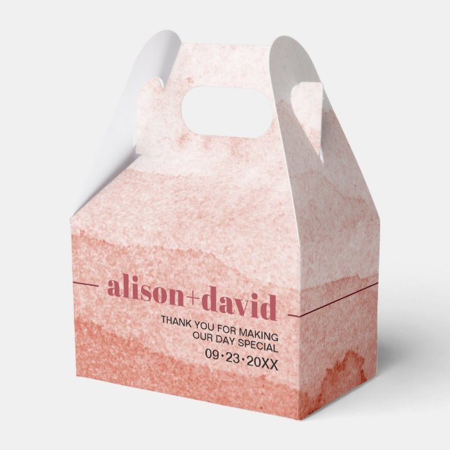 Vattenfärggradient Japandi Tack bröllop Presentaskar (Framsidan Sidan)