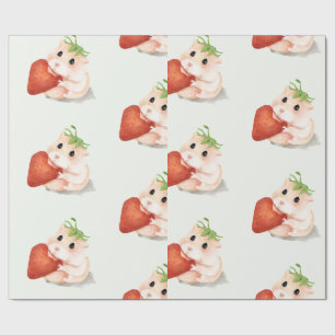 VATTENFÄRGHAMSTER MED STRAWBERRY WRAPPING PAPPRAR PRESENTPAPPER