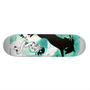 Vattenfärghäst - Skateboard
