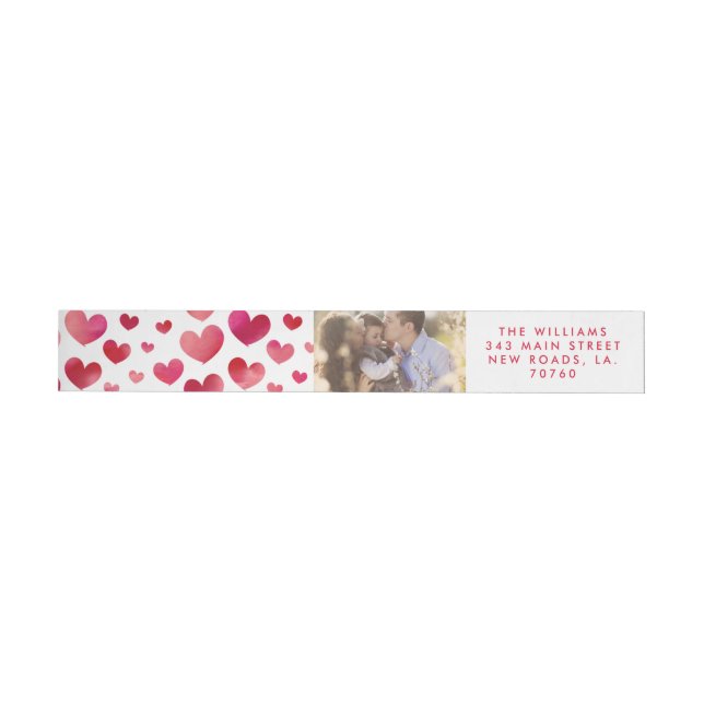 Vattenfärghjärtavalentin dag etikettband (Individual)