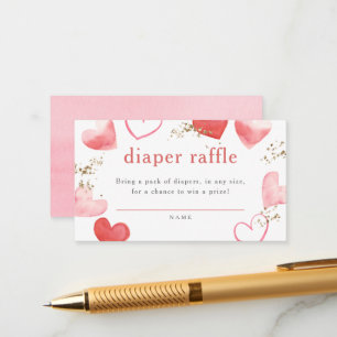 Vattenfärghjärter Flickbabyskor Förkläde Raffle Tilläggskort