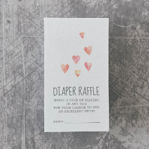 Vattenfärghjärter Flickbabyskor Förkläde Raffle Tilläggskort