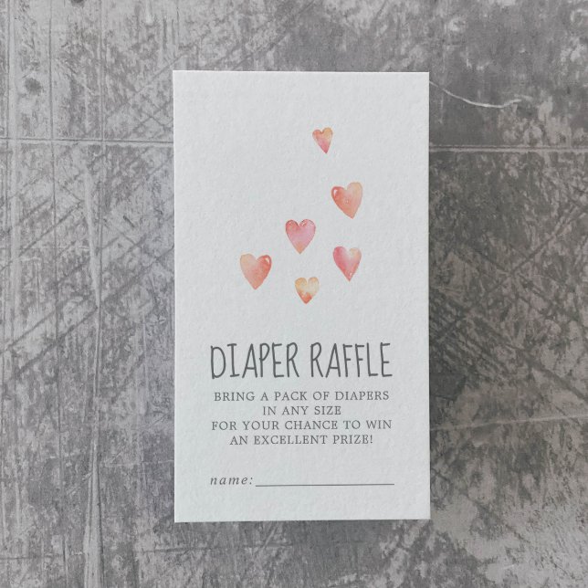 Vattenfärghjärter Flickbabyskor Förkläde Raffle Tilläggskort (Skapare uppladdad)