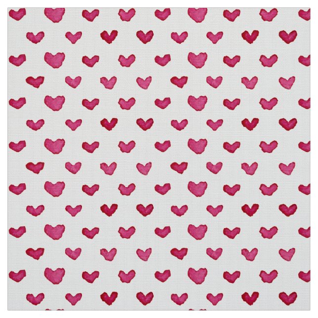 Vattenfärghjärter Mönster Fabric Tyg (Provkarta)
