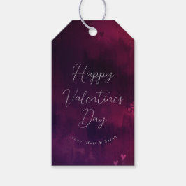 Vattenfärghjärter Valentine Favor eller Gift-Märkr Presentetikett