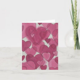 Vattenfärghjärter Valentine Tack Kort