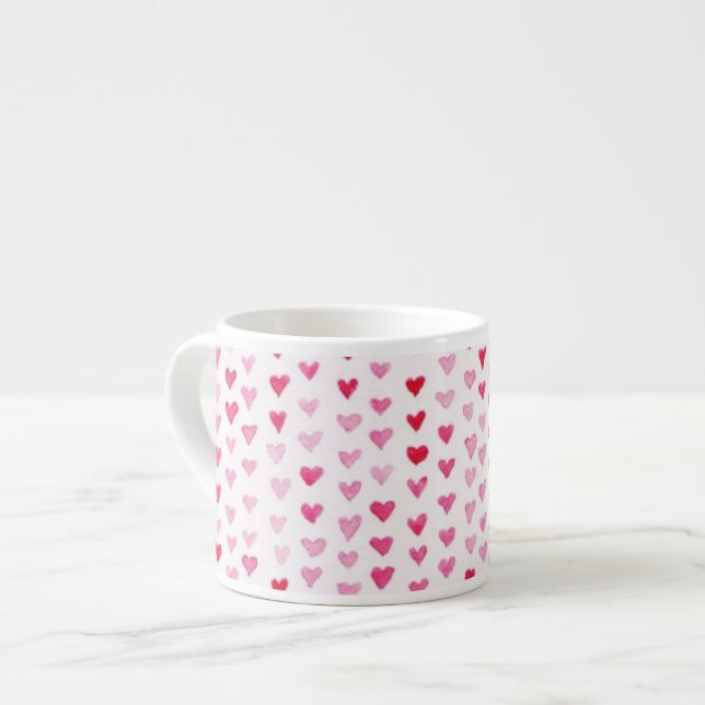 Vattenfärghjärtor Espressomugg (Framsida vänster)
