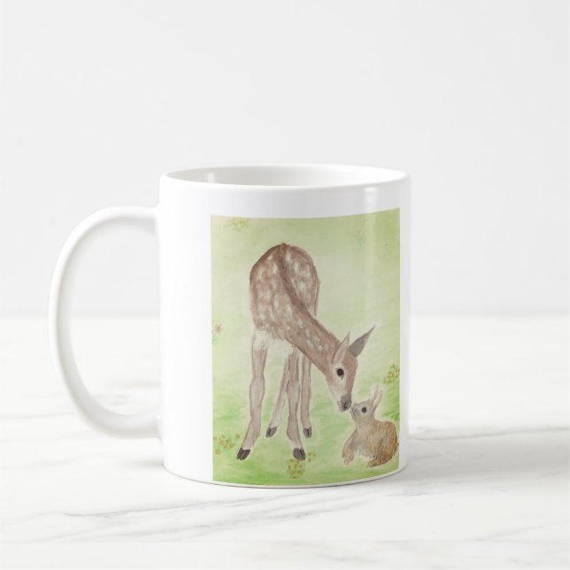 Vattenfärghjortmugg Kaffemugg (Vänster)