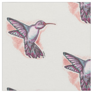 VattenfärgHummingbird Tyg