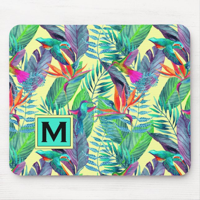 VattenfärgHummingbirds | tillfogar ditt initialt Musmatta (Framsidan)