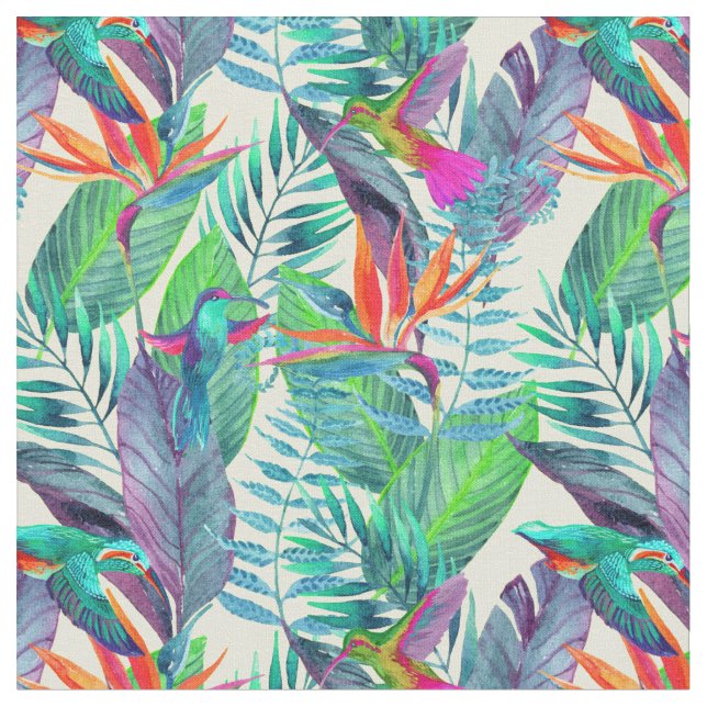 VattenfärgHummingbirds Tyg (Närbild)