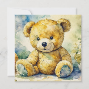 VattenfärgIllustration av en Nalle Tack