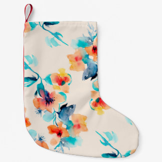 Vattenfärgillustration för blommor i Hibiscus möns Liten Julstrumpa