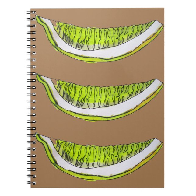 Vattenfärgillustration för citronsegmentsfrukt anteckningsbok med spiral (Framsidan)