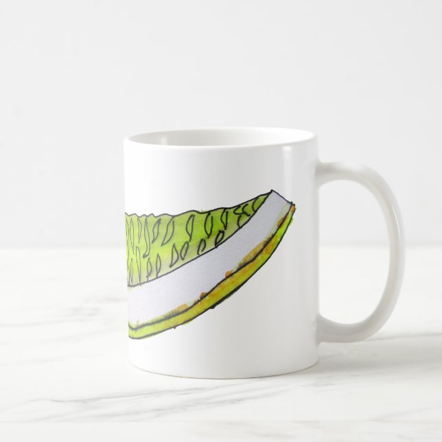 Vattenfärgillustration för citronsegmentsfrukt kaffemugg (Höger)