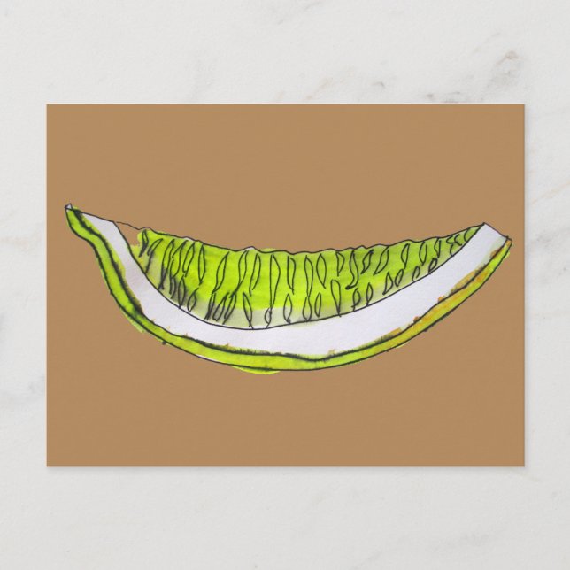 Vattenfärgillustration för citronsegmentsfrukt vykort (Framsida)