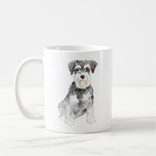 Vattenfärgillustration för hund i Miniature Schnau Kaffemugg