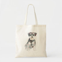 Vattenfärgillustration för hund i Miniature Schnau