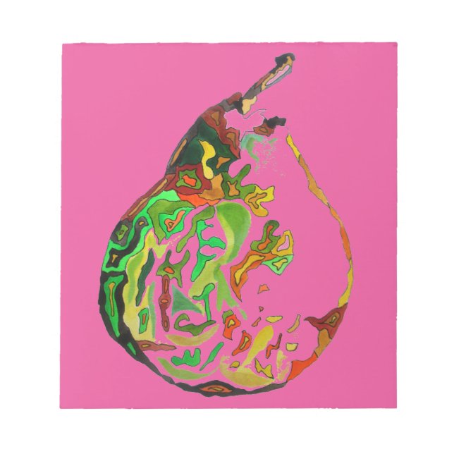 Vattenfärgillustration för päronfrukt popkonst anteckningsblock (Framsida)